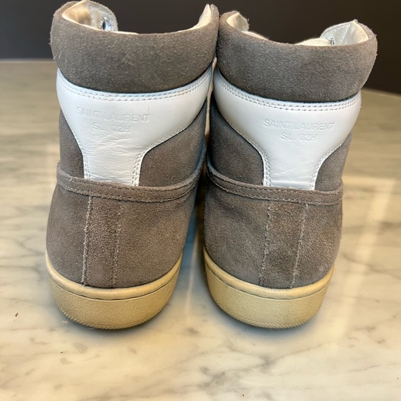Saint Laurent SL/02H grey suede high top sneakers size 38.5 women’s 8 - Picture 3 of 5